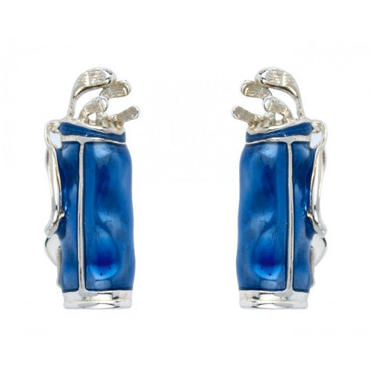 Blue Golf Bag Cufflinks - Silver - C1568S02