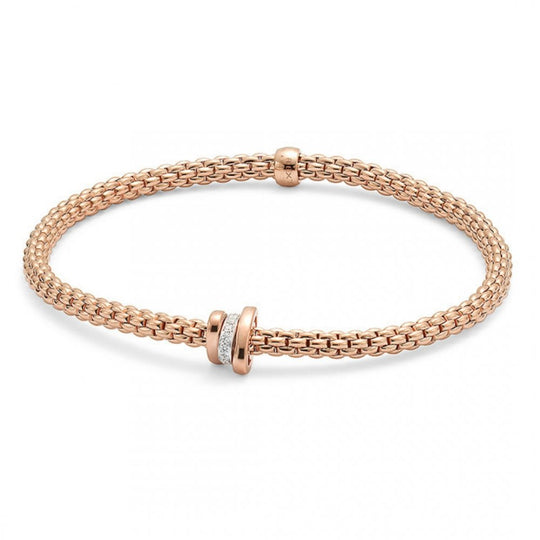 Prima Flex'it Bracelet With Diamonds, Medium - 18ct Rose Gold - 744B-BBRM