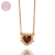 Electric Love Mini Garnet Heart Necklace - Gold - EGHN3GAGP