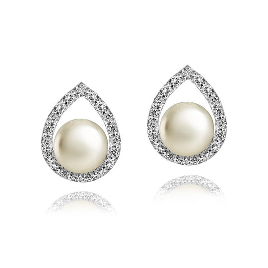 Amberley Cradle Pearl Earrings - Silver - 1834581