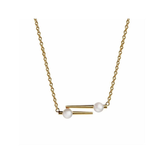 Ava Zig-Zag Pearl Necklace - Gold - 1827408