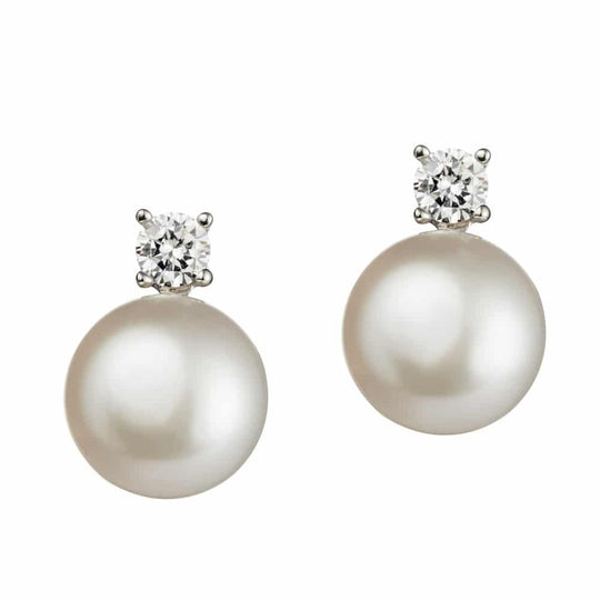 Classic Pearl Stud Earrings - Silver - 1815344