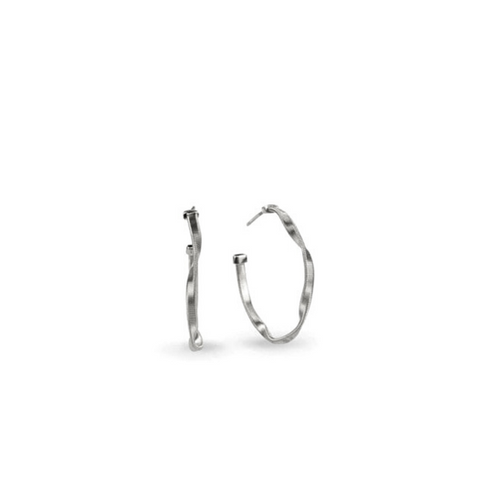 Marrakech Small Hoop Earrings - White Gold - OG255