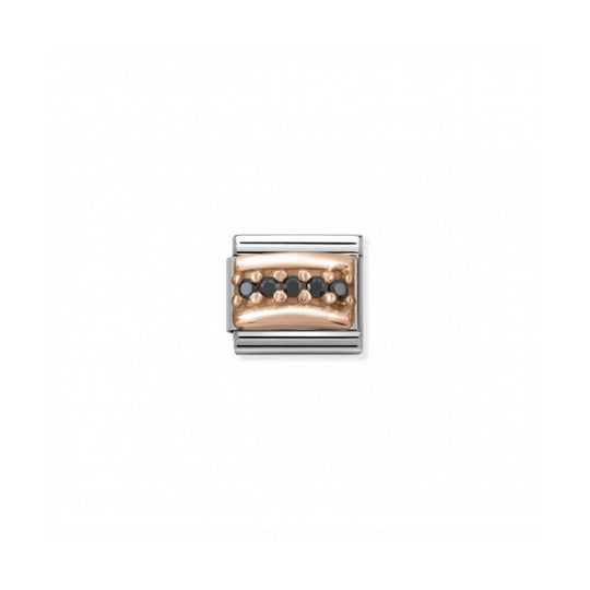 Composable Rose Gold Black Stones Link - 430304/10