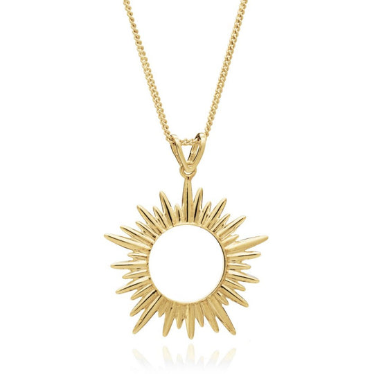 Electric Goddess Medium Sun Necklace - Gold - SNN19GP