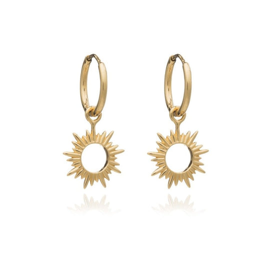 Eternal Sun Mini Hoop Earrings - Gold - CNE15GP