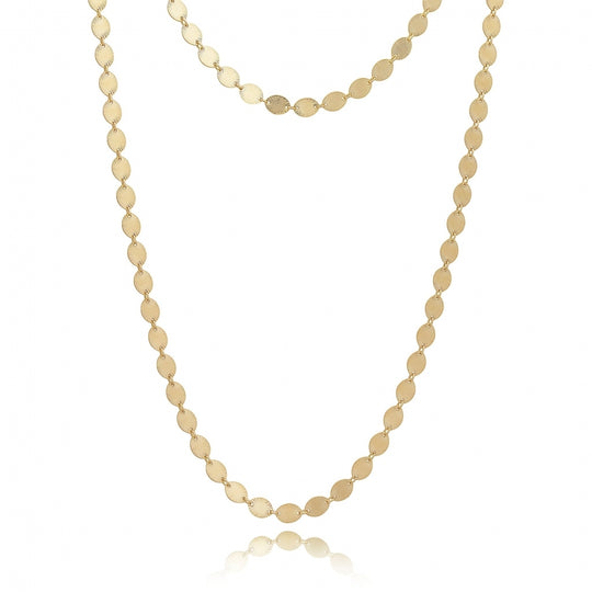Long Sunburst Chain Necklace - Gold - BZN12GP