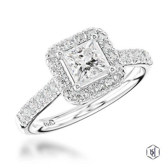 Skye Princess Cut Diamond Cluster Engagement Ring, 0.50ct