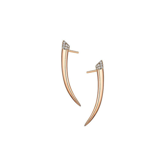 Diamond Tusk Earrings - Rose Gold Vermeil - SLS682RG