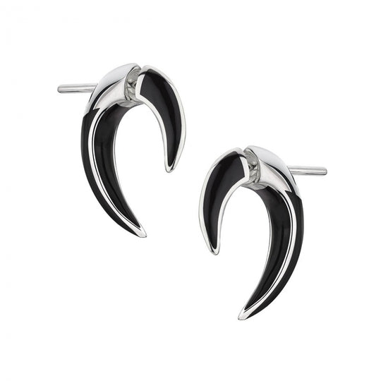 Sabre Deco Talon Earrings - Silver/Black - SA075.SSBKEOS