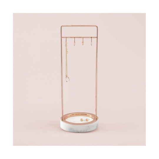 Large Marble 8 Hook Jewellery Stand - 73860