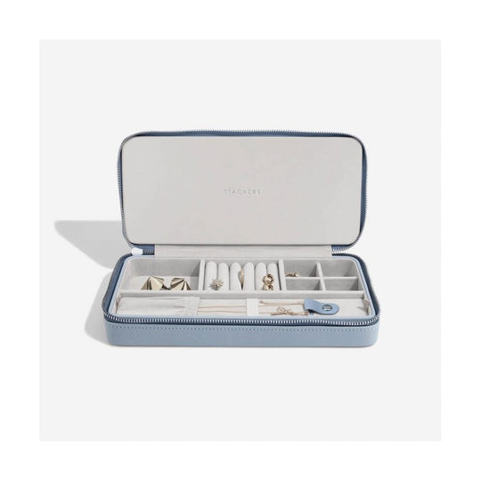 Sleek Jewellery Box, Zipped - Dusky Blue - 74548