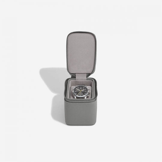 Small Zipped Watch Box - Slate Grey - 75959
