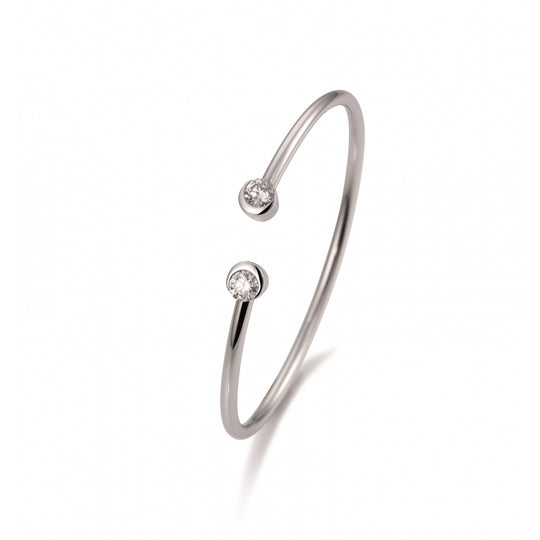 18ct White Gold Diamond Bangle - 0.90ct - 191102/1