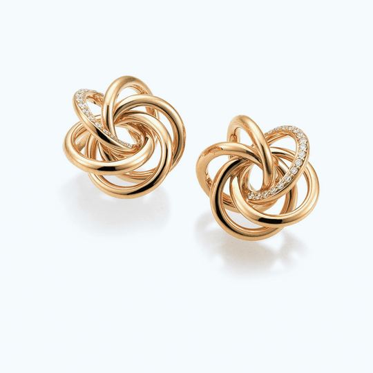 18ct Yellow Gold Pave Diamond Earrings - 0.10ct - 161730/0