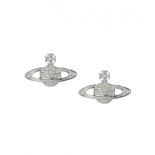 Mini Bas Relief Earrings - Silver Rhodium - 62020033-W110-CN