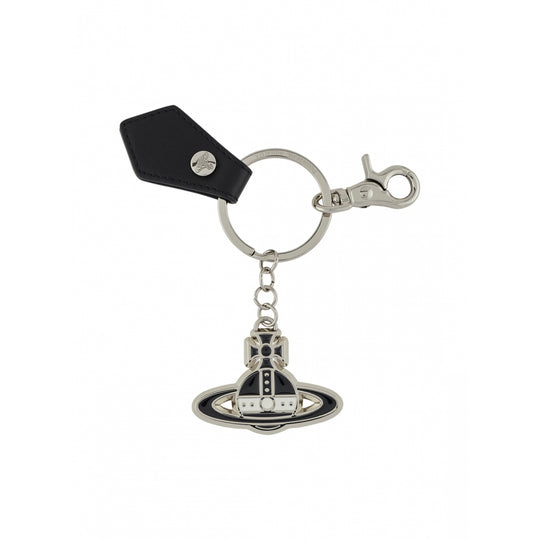 Saffiano Black & White Keyring - 53030002-L001NLA-N402