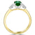Emerald & Diamond Three Stone Ring - 18ct Gold - 0.54ct & 0.26ct
