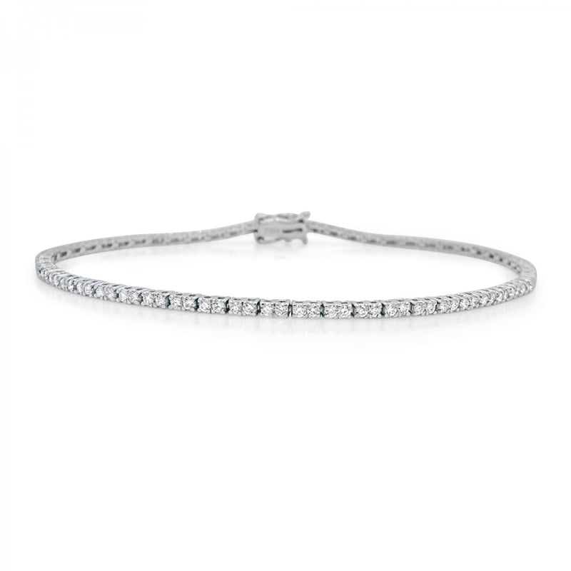 18ct White Gold Diamond Tennis Bracelet - 1.05ct
