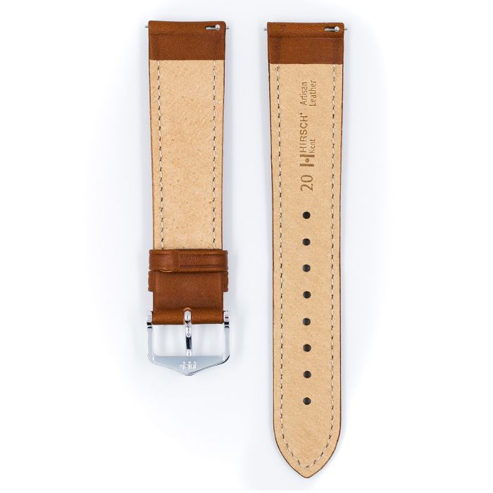 Kent Textured Natural Leather Watch Strap QR, Medium, 14mm Wide - Gold Brown - 01002170-2-14-SB