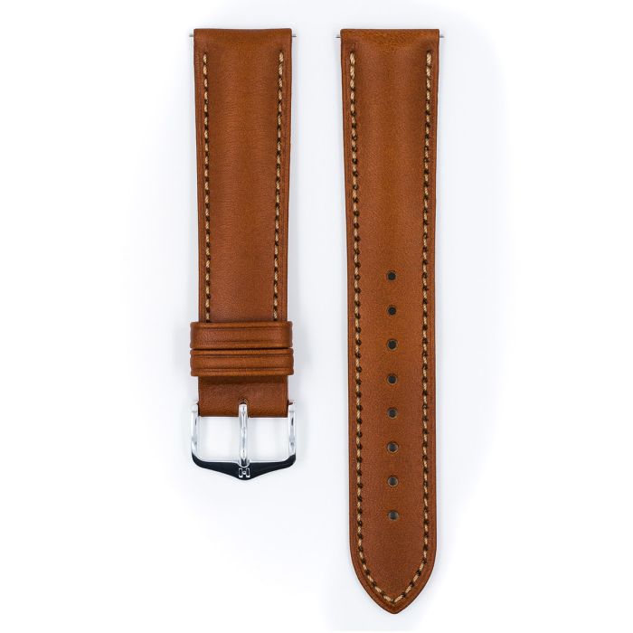 Kent Textured Natural Leather Watch Strap QR, Long, 18mm Wide - Gold Brown - 01002070-2-18-SB