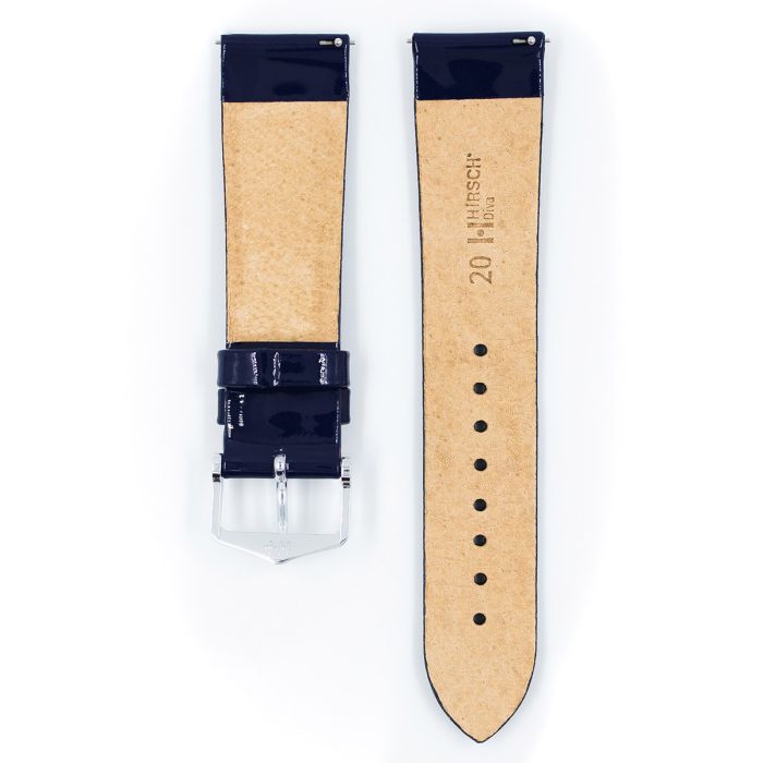 Diva Blue Shiny Watch Strap, Medium Length, 18mm Wide  - 01536180-2-18-SB