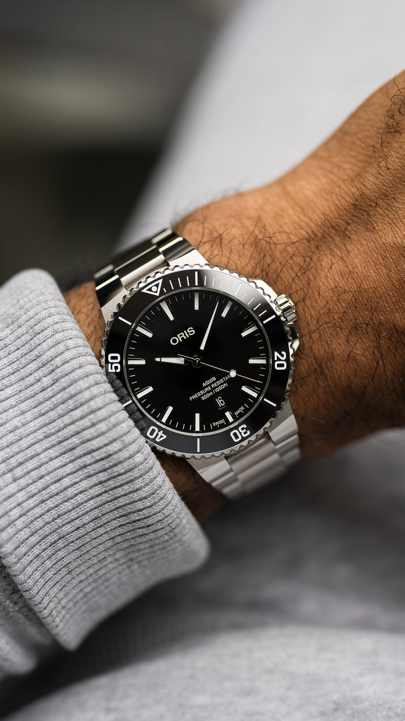 Aquis Date Watch, Black