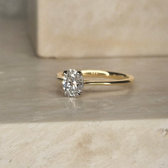 18ct Yellow Gold Oval Cut Diamond Engagement Ring - 0.70ct