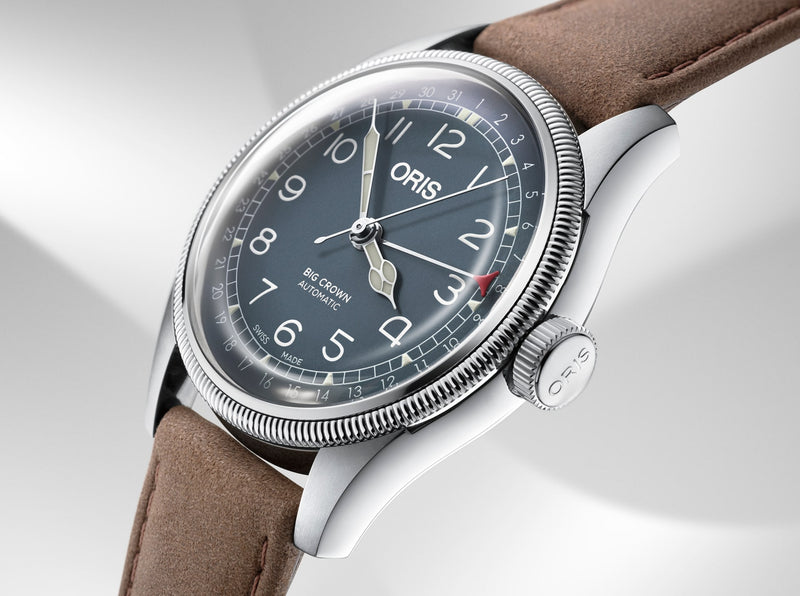 Big Crown Pointer Date Watch, Blue/Brown