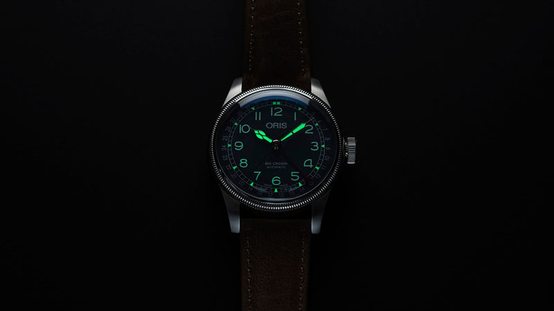 Big Crown Pointer Date Watch, Blue/Brown