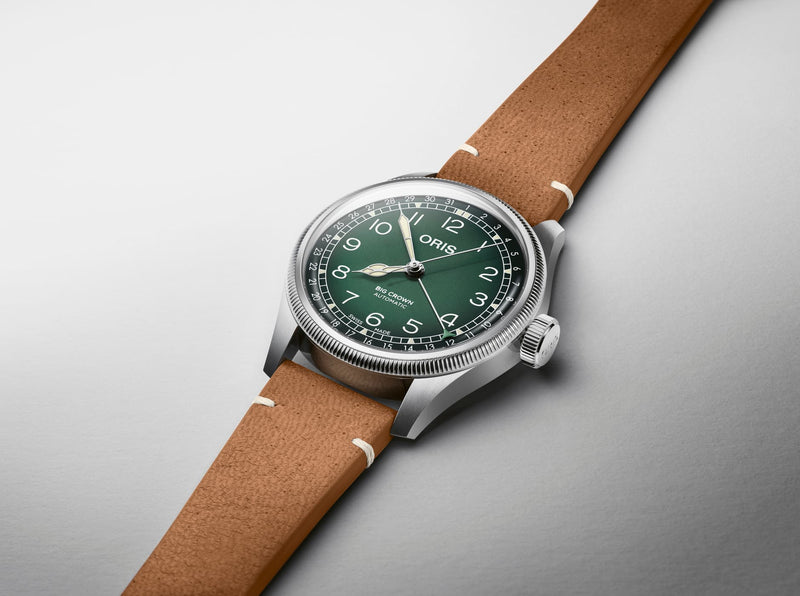 Oris X Cervo Volante Watch, Green/Cognac Brown