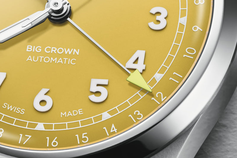 Big Crown Pointer Date Watch, Yellow