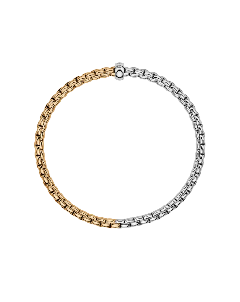 Eka Bicolour Flex'It Bracelet, Medium - 18ct White/Yellow Gold - 01M01B2_BB_2_XBX_00M