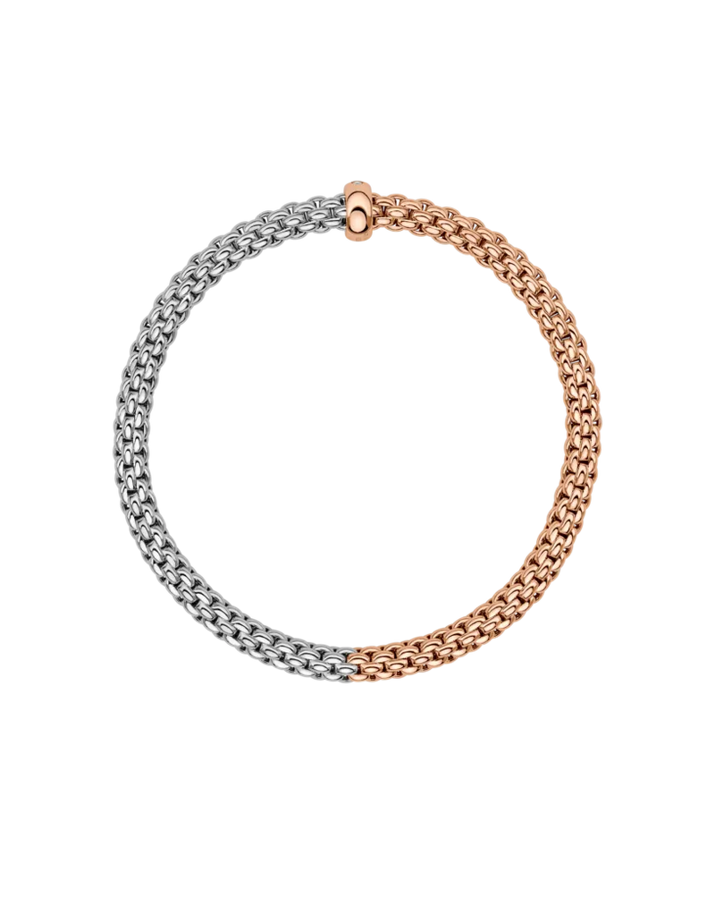 Solo Bicolour Flex'It Bracelet, Medium - 18ct White/Rose Gold - 01M06B2_BB_1_XRX_00M