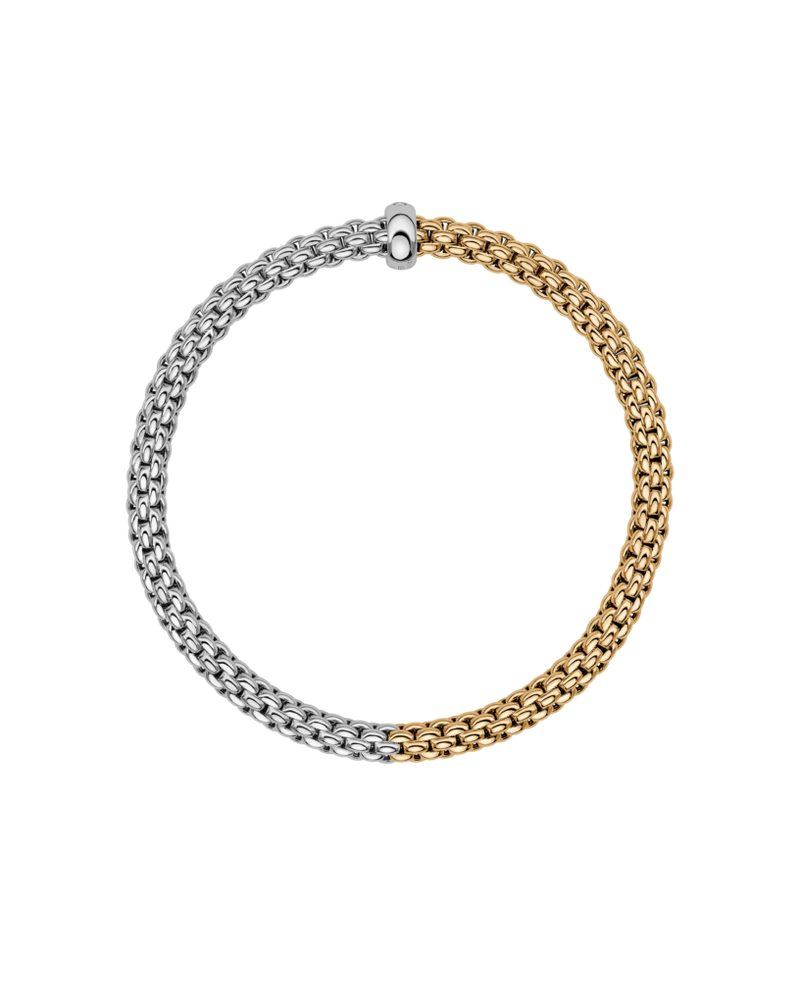 Solo Bicolour Flex'It Bracelet, Large - 18ct White/Yellow Gold - 01M06B2_BB_2_XBX_00L