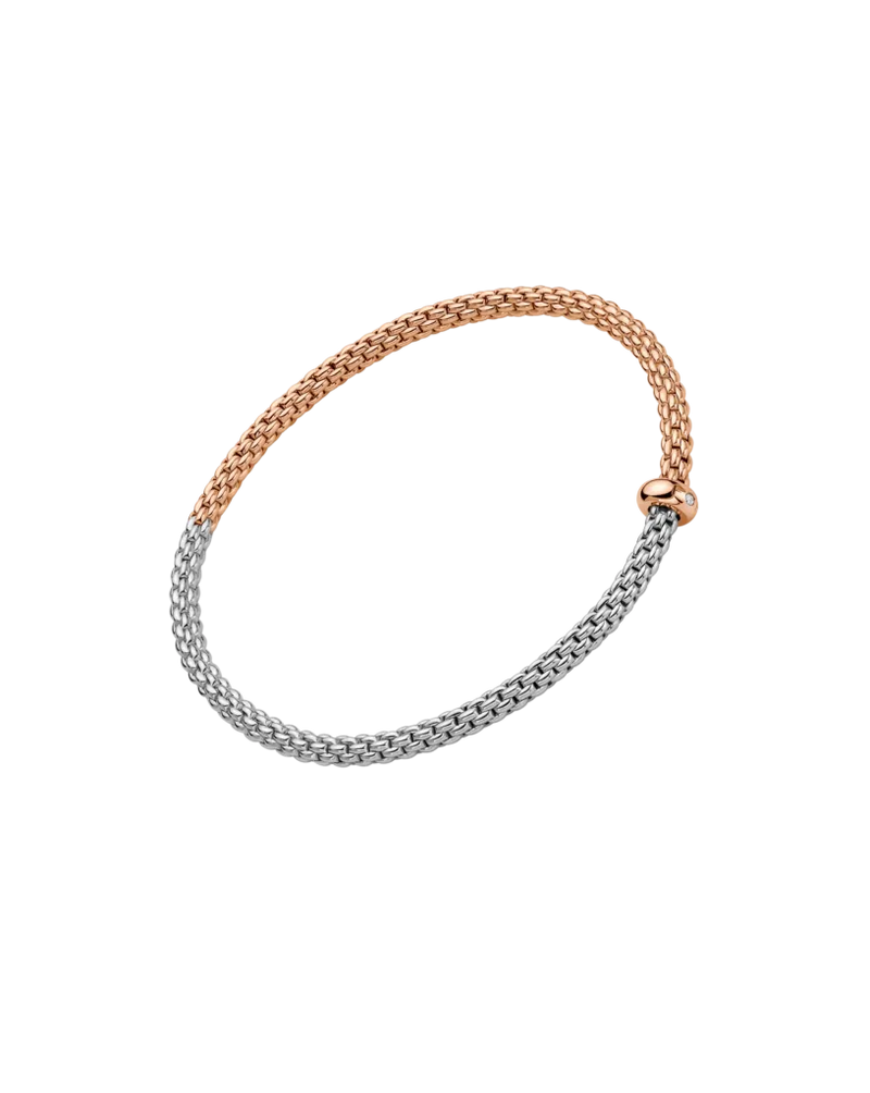 Prima Bicolour Flex'It Bracelet, Medium - 18ct White/Rose Gold - 01M08B2_BB_1_XRX_00M