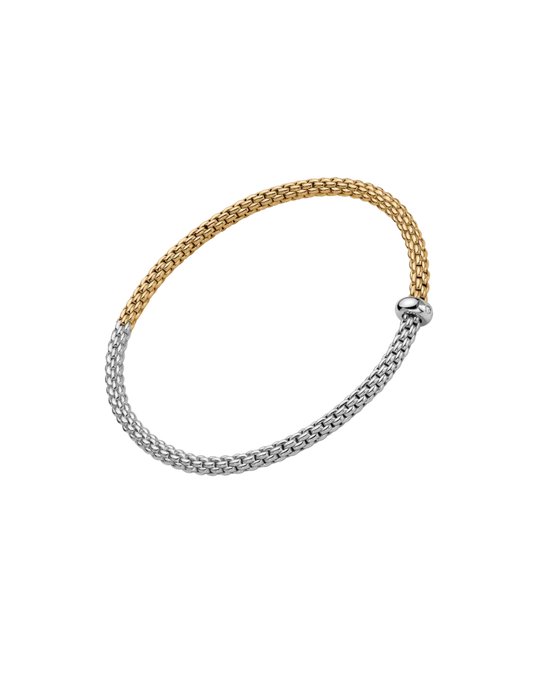 Prima Bicolour Flex'It Bracelet, Small - 18ct White/Yellow Gold - 01M08B2_BB_2_XBX_00S