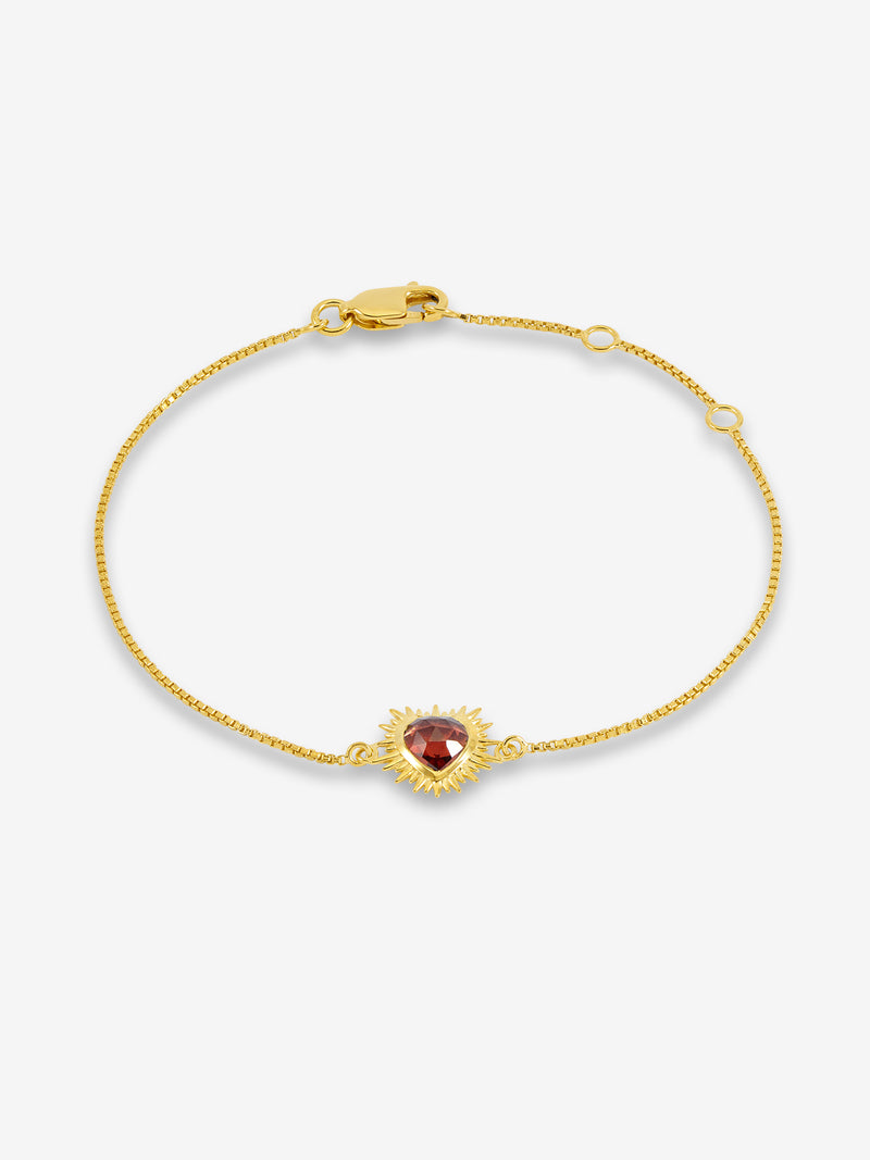 Electric Love Garnet Heart Bracelet - Gold - EGHB1GAGP