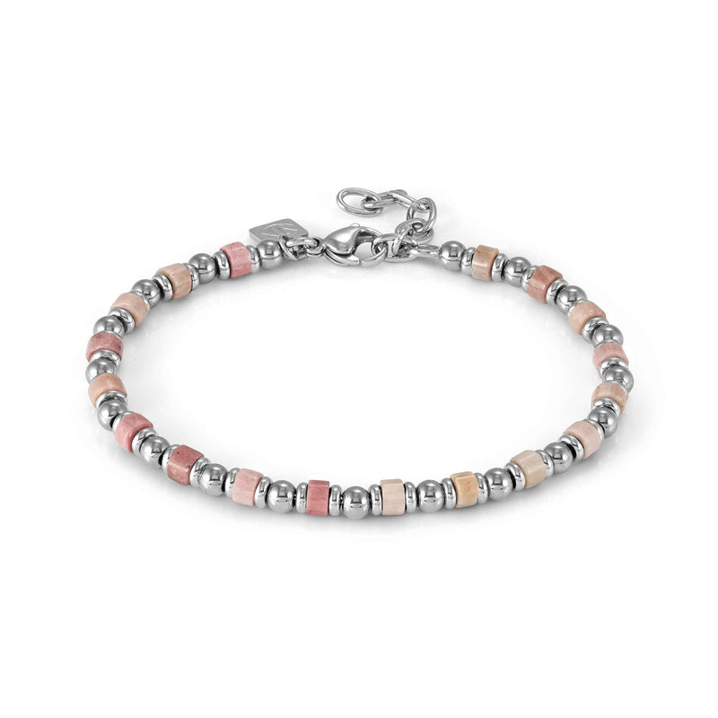 Instinct Style Bracelet - Pink Jade/Silver - 027931/090