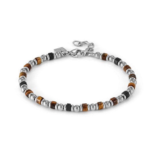 Instinct Style Bracelet - Tiger Eye/Lava Stone/Silver - 027931/091