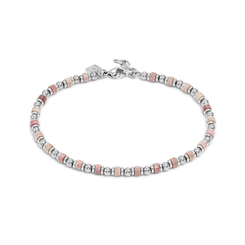 Instinct Style Anklet - Pink Jade/Silver - 027934/090