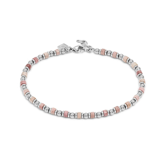 Instinct Style Anklet - Pink Jade/Silver - 027934/090