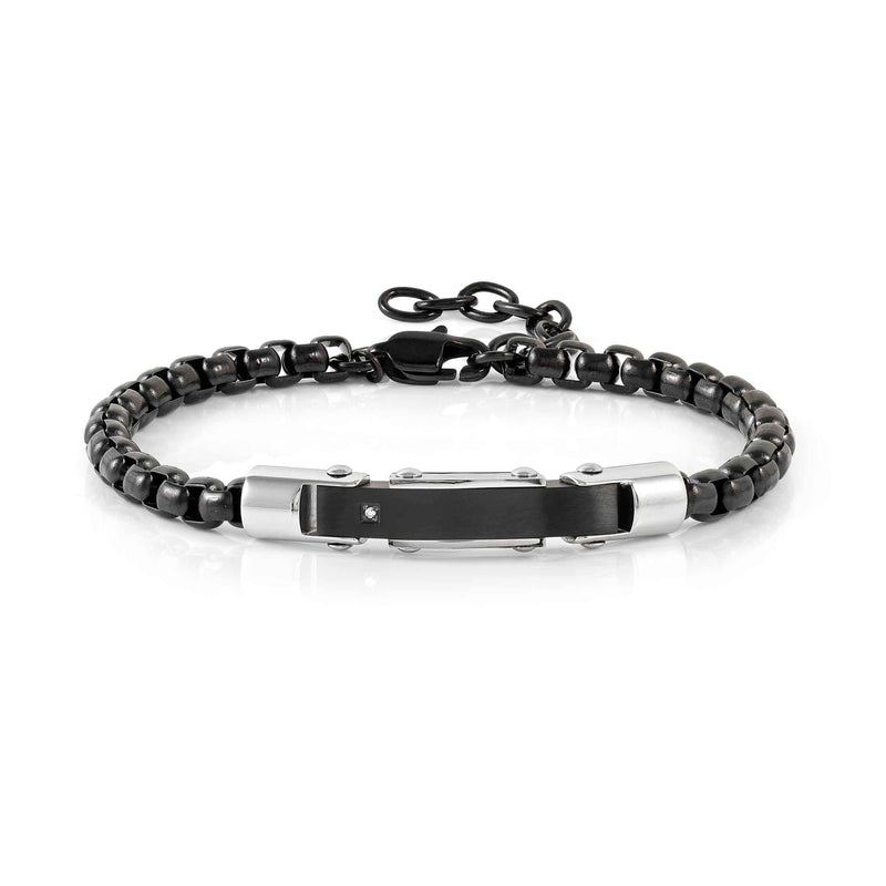 Strong Diamond Stainless Steel Black Bracelet - 028321/030