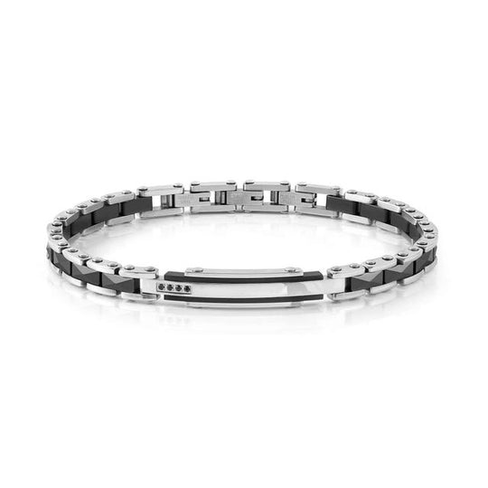 Strong Black Diamond & Ceramic Stainless Steel Bracelet - 028325/009