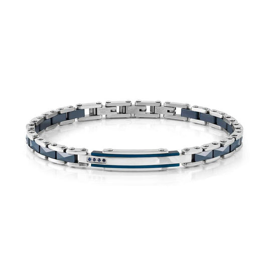 Strong Blue Sapphire & Ceramic Stainless Steel Bracelet - 028325/030