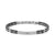 Strong Diamond Stainless Steel Bracelet, Black/Silver - 028326/007