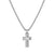 Strong Stainless Steel Cross Necklace with Black Diamond - 028328/036