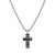 Strong Stainless Steel Cross Necklace with White Diamond - 028328/037