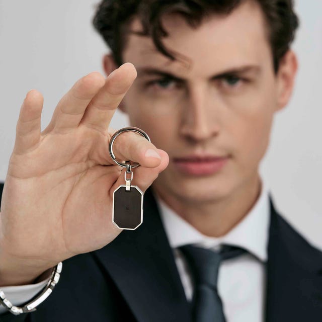 Strong Diamond Stainless Steel Keyring, Black - 028336/039