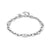 Strong Steel & Three Black Diamonds Geometric Bracelet - Silver - 028342/007